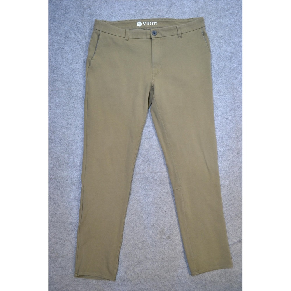 Vuori Pants Mens 34x30 Green Twill Performance Chino Zip Pocket Stretch